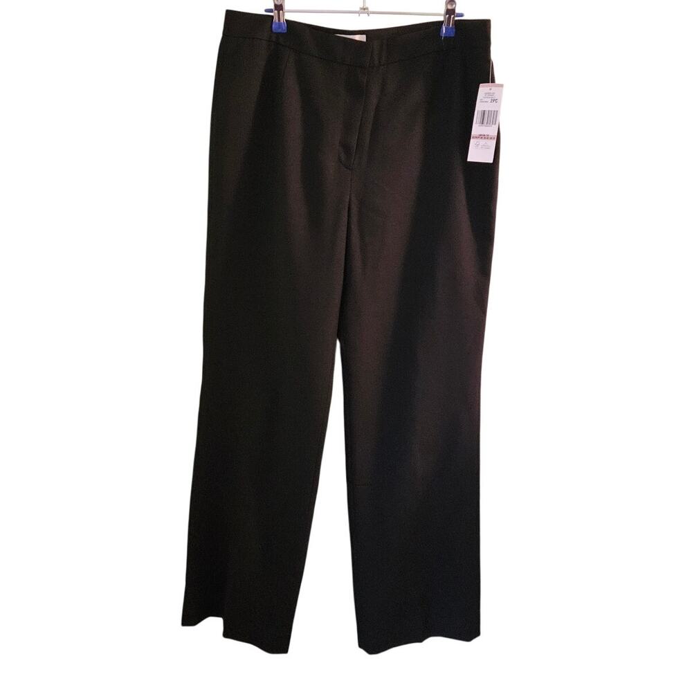 Le Suit Black High Rise Straight Leg Dress Pants Size 12 NWT Career Trousers
